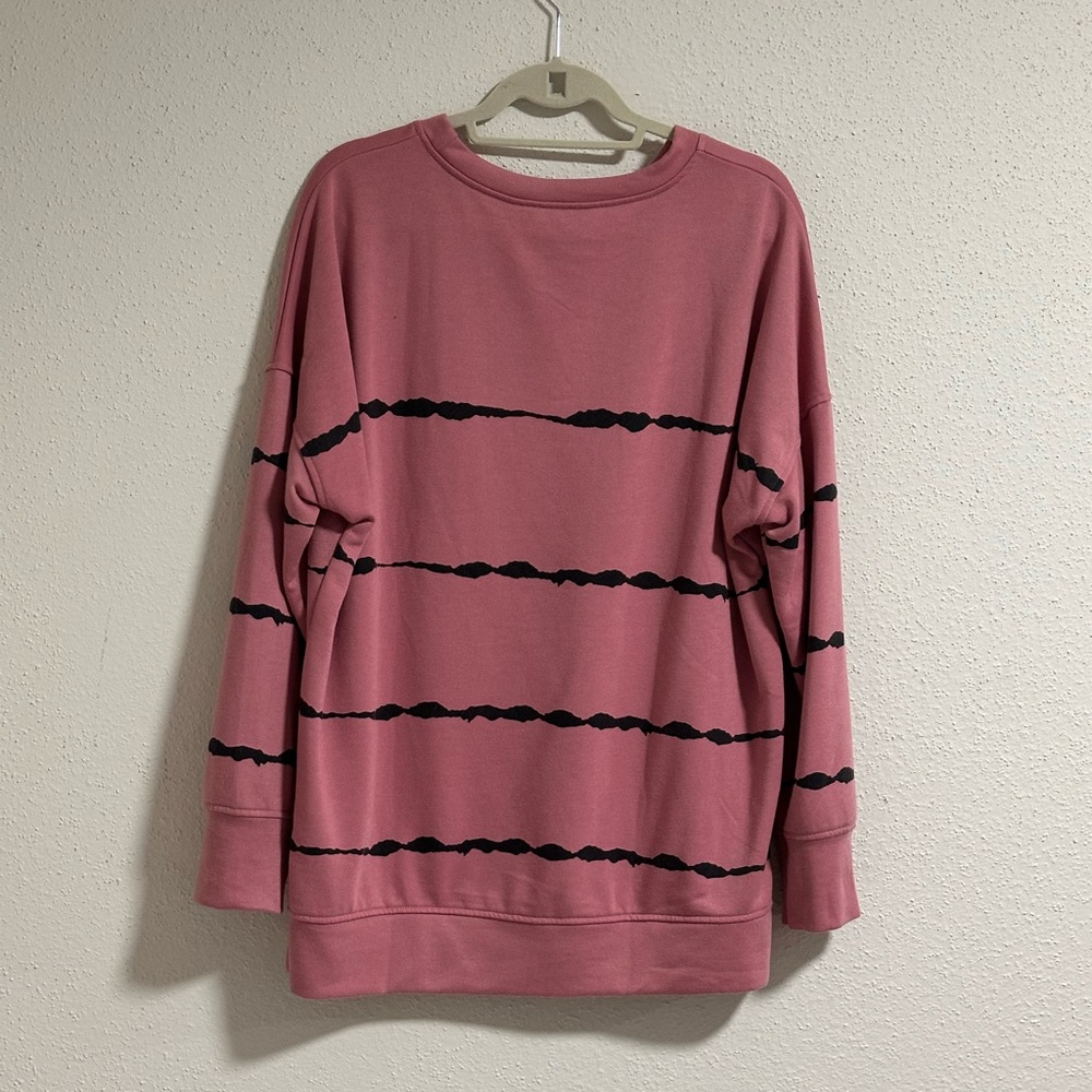 Blush Pink with barb wire themed stripes sweatshirt unbranded women’s Sz XL. - Picture 6 of 6